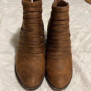 Fergalicious brown western booties size 9